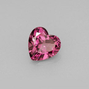 Granada rodolita rosa natural 1,50ct, formato de coração, VVS-VS