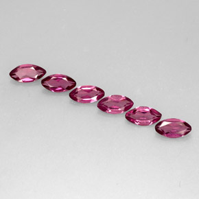 Pedras preciosas de granada rodolita roxo natural de  ct, marquise, VS