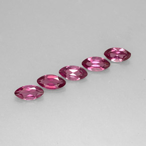 Pedras preciosas de granada rodolita roxo natural de  ct, marquise, VS