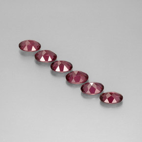Pedras preciosas de granada rodolita vermelho natural de  ct, corte oval, VVS-VS