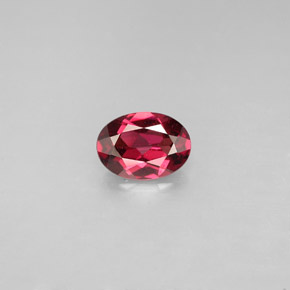 Granada rodolita vermelho natural 0,79ct, corte oval, VS