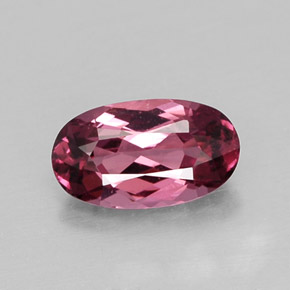 Granada rodolita vermelho natural 0,95ct, corte oval, VVS-VS
