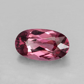 Granada rodolita vermelho natural 0,95ct, corte oval, VVS-VS