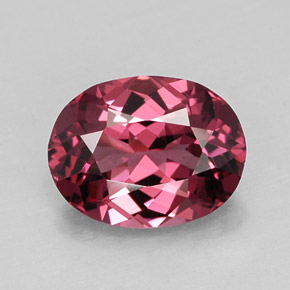 Rodolita Granada framboesa vermelha Natural 1.43ct, Corte Oval, VVS-VS