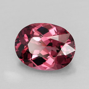 Rodolita Granada framboesa vermelha Natural 1.43ct, Corte Oval, VVS-VS