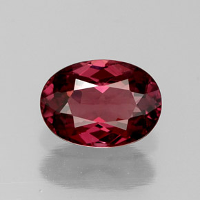 Granada rodolita vermelho natural 1,22ct, corte oval, VVS