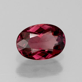 Granada rodolita vermelho natural 1,22ct, corte oval, VVS