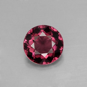 Rodolita Granada framboesa vermelha Natural 1.32ct, Corte Redondo, VS