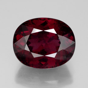 Granada rodolita vermelho natural 10,51ct, corte oval, SI