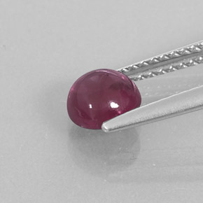 Granada rodolita vermelho natural 1,19ct, transparente, transparente/translúcido