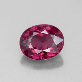Granada rodolita vermelho natural 3,06ct, corte oval, VS