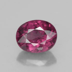 Granada rodolita vermelho natural 2,41ct, corte oval, VS