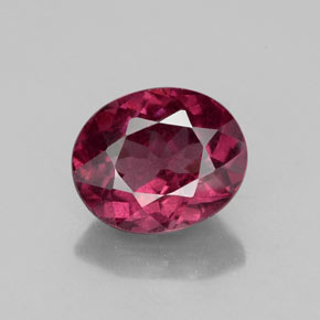Granada rodolita vermelho natural 2,21ct, corte oval, VS