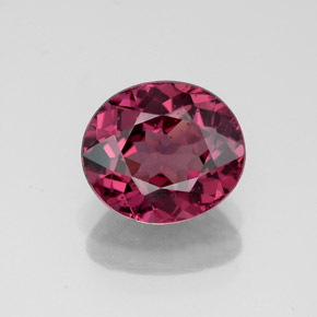 Granada rodolita vermelho natural 2,33ct, corte oval, VVS-VS