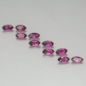 Pedras preciosas de granada rodolita vermelho natural de  ct, marquise, VVS-VS