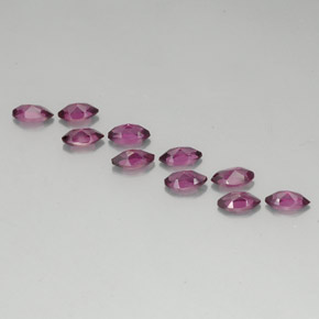 Pedras preciosas de granada rodolita vermelho natural de  ct, marquise, VVS-VS