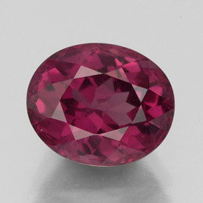 Granada rodolita vermelho natural 2,88ct, corte oval, VS-SI
