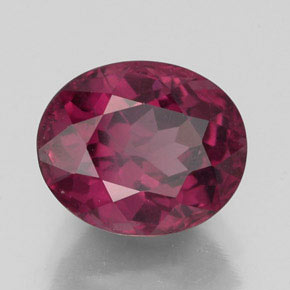 Granada rodolita vermelho natural 2,88ct, corte oval, VS-SI