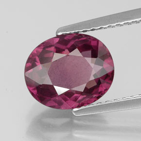 Granada rodolita vermelho natural 2,83ct, corte oval, VS-SI