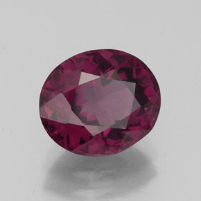 Granada rodolita vermelho natural 3,00ct, corte oval, VS