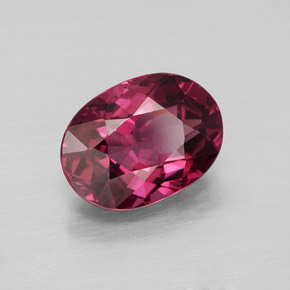 Granada rodolita vermelho natural 1,94ct, corte oval, VVS-VS
