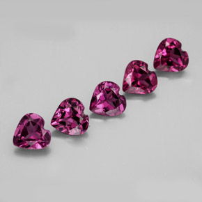 Pedras preciosas de granada rodolita vermelho natural de  ct, formato de coração, VS