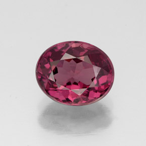 Granada rodolita vermelho natural 2,02ct, corte oval, VS-SI