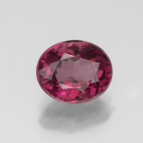 Granada rodolita vermelho natural 2,02ct, corte oval, VS-SI