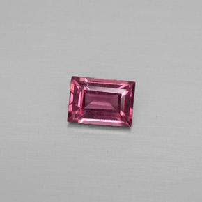 Granada rodolita vermelho natural 0,70ct, baguete, VS-SI