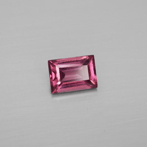 Granada rodolita vermelho natural 0,70ct, baguete, VS-SI