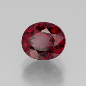 Granada rodolita vermelho natural 2,68ct, corte oval, VS