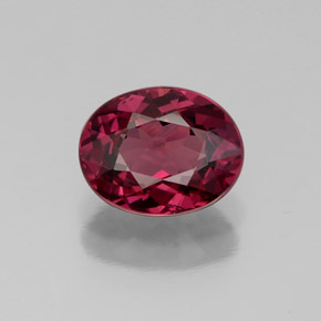 Granada rodolita vermelho natural 2,07ct, corte oval, VS