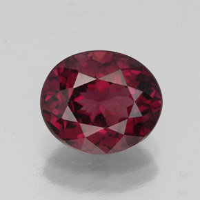 Granada rodolita vermelho natural 2,21ct, corte oval, VVS-VS