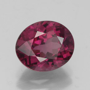 Granada rodolita vermelho natural 2,95ct, corte oval, VS