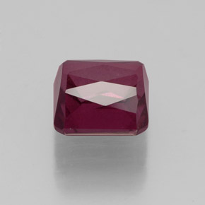 Granada rodolita vermelho natural 2,73ct, corte esmeralda, SI