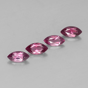 Pedras preciosas de granada rodolita vermelho natural de  ct, marquise, VS