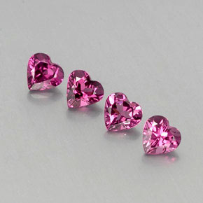 Pedras preciosas de granada rodolita violeta natural de  ct, formato de coração, VVS-VS