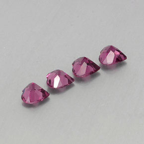 Pedras preciosas de granada rodolita violeta natural de  ct, formato de coração, VVS-VS