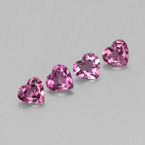 Pedras preciosas de granada rodolita violeta natural de  ct, formato de coração, VVS-VS
