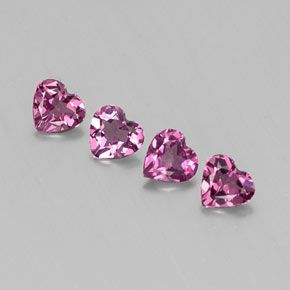 Pedras preciosas de granada rodolita violeta natural de  ct, formato de coração, VVS-VS