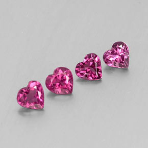 Pedras preciosas de granada rodolita violeta natural de  ct, formato de coração, VS