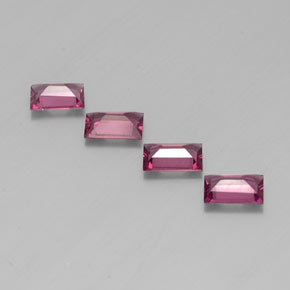Pedras preciosas de granada rodolita vermelho natural de  ct, baguete, VS