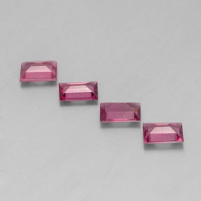 Pedras preciosas de granada rodolita vermelho natural de  ct, baguete, VS