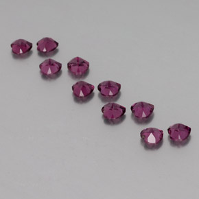 Pedras preciosas de Rodolita Granada roxo médio natural de 2.87 ct, Formato de coração, VVS-VS