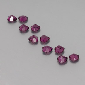 Pedras preciosas de granada rodolita vermelho natural de  ct, formato de coração, VVS-VS