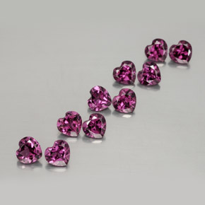 Pedras preciosas de granada rodolita vermelho natural de 2,95 ct, formato de coração, VVS-VS