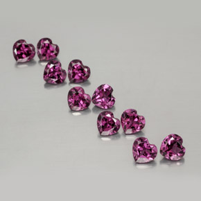 Pedras preciosas de granada rodolita vermelho natural de 2,95 ct, formato de coração, VVS-VS
