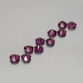 Pedras preciosas de granada rodolita vermelho natural de 2,95 ct, formato de coração, VVS-VS