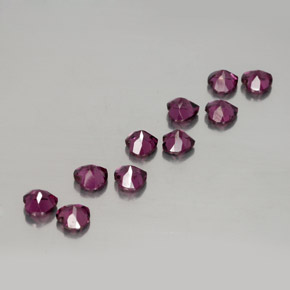 Pedras preciosas de granada rodolita vermelho natural de  ct, formato de coração, VVS-VS