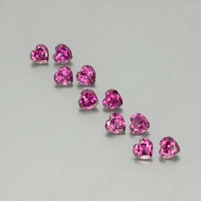 Pedras preciosas de granada rodolita roxo natural de 2,96 ct, formato de coração, VVS-VS